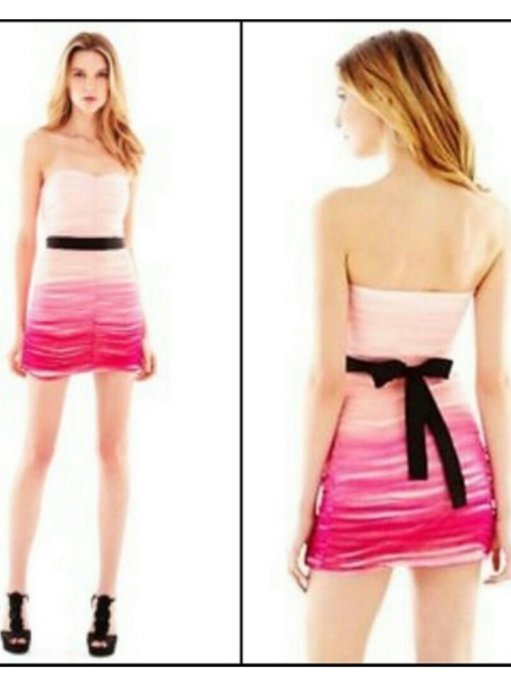 Pearl Georgina Chapman
Marchesa pink ombre strapless mini Bodycon Prom dress